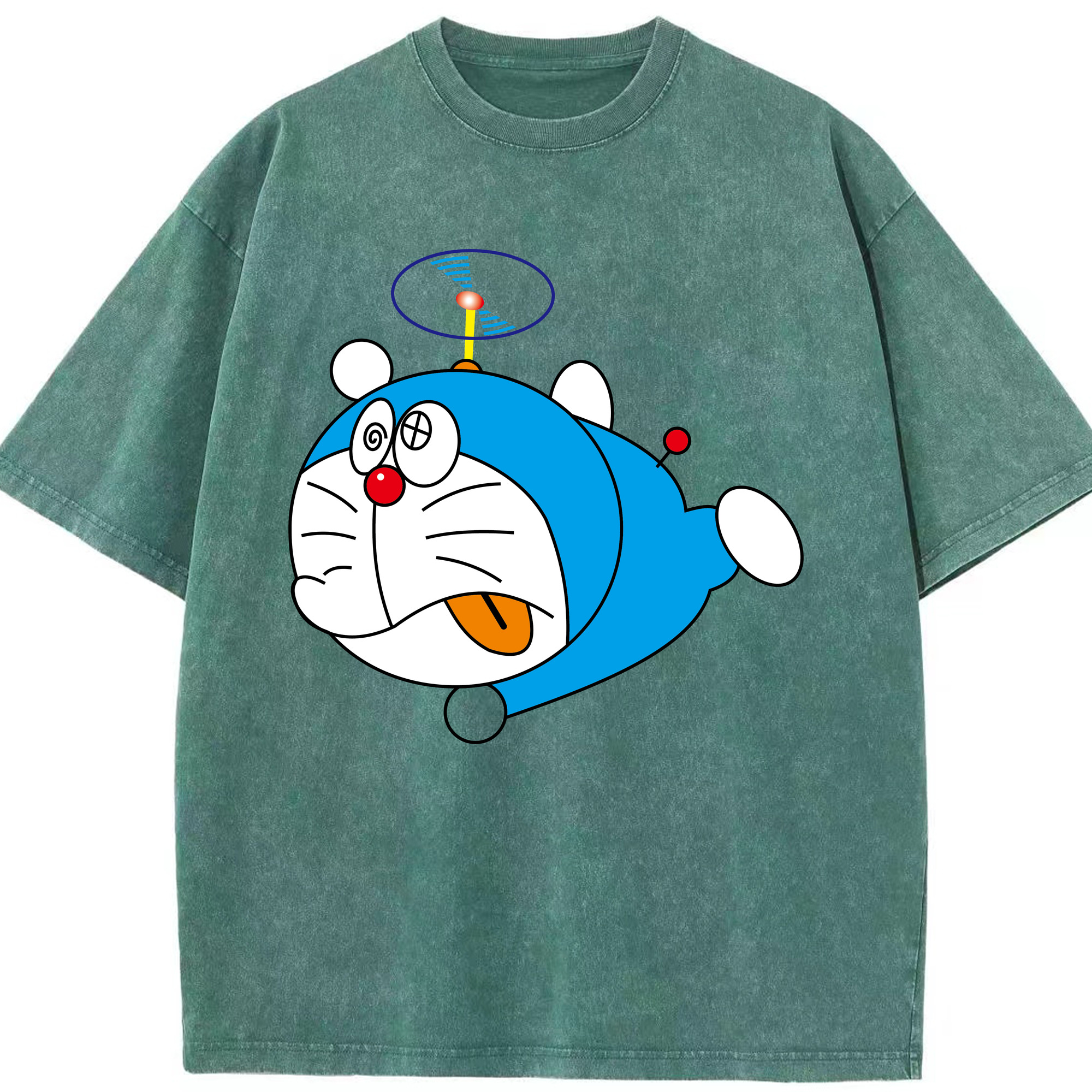 （画像用） ドラえもん Doraemon 綿100% ヴィンテージ風 半袖Tシャツ（フロントプリント）